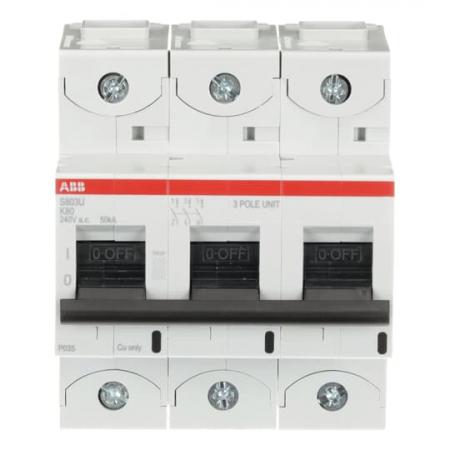ABB S803U-K80 Hochleist.-Sicherungsautomat, 80A, K, 240 V AC=Icu 50kA, 3P, UL 489