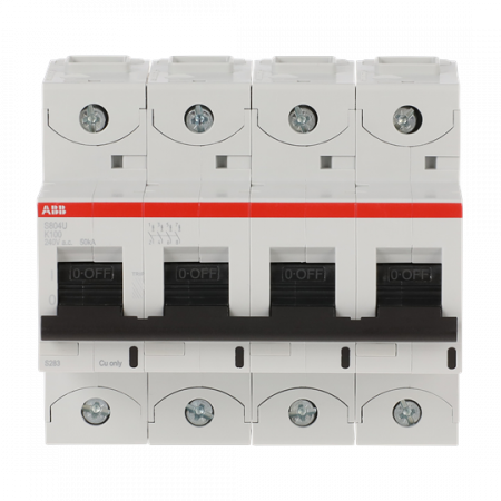 ABB S804U-K100 Hochleist.-Sicherungsautomat, 100A, K, 240 V AC=Icu 50kA, 4P, UL 489