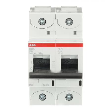 ABB S802U-Z80 Hochleist.-Sicherungsautomat, 80A, Z, 240 V AC=Icu 50kA, 2P, UL 489, 415 V AC=Icu 50kA, EN60947-2