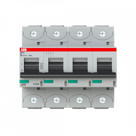 ABB S804S-D6 Hochleist.-Sicherungsautomat 6A, D, 415 V AC=Icu 50kA, 4P