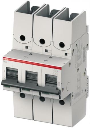ABB S803S-K6-R Hochleist.-Sicherungsautomat 6A, K, 415 V AC=Icu 50kA, 3P Ringkabelschuhanschluss