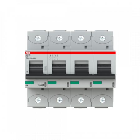 ABB S804N-C6 Hochleist.-Sicherungsautomat, 4P, C-Charakt., 6A