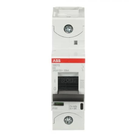 ABB S801S-K8 Hochleistungs-Sicherungsautomat 8A, K, 415V AC=Icu 50 kA, 1P