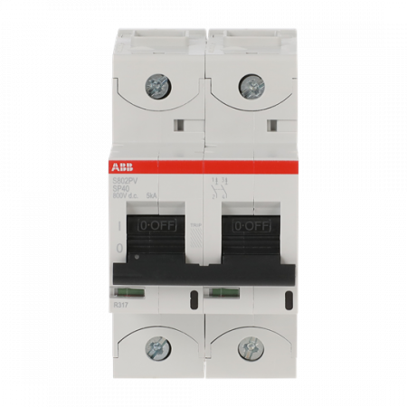 ABB S802PV-SP40 Strangsicherung für Photovoltaikanlagen 800 V DC, 40A, 2-polig