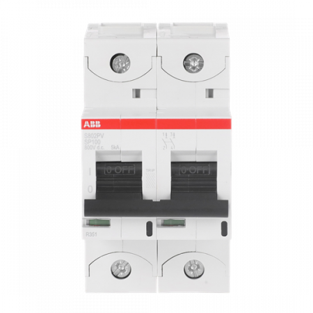 ABB S802PV-SP100 Strangsicherung für Photovoltaikanlagen 800 V DC, 100A, 2-polig