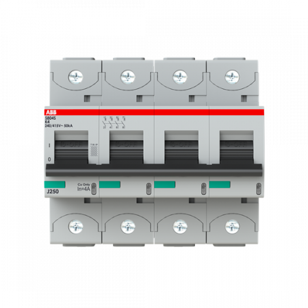 ABB S804S-K4 Hochleistungs-Sicherungsautomat 4A, K, 400 V AC=Icu 50kA, 690 V AC=Icu6kA, 4P