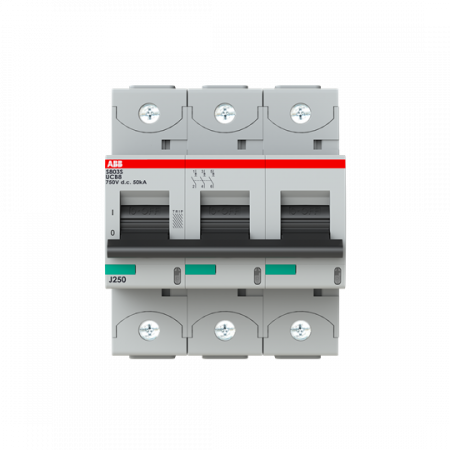 ABB S803S-UCB8 Hochleistungs-Sicherungsautomat 8A, B, 750VDC=Icu 50kA, 3P