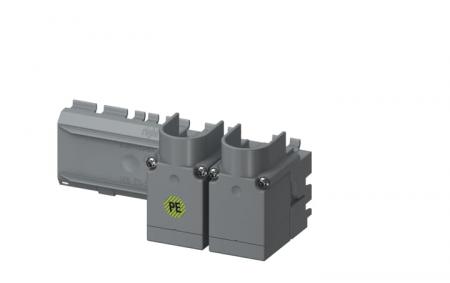 ABB ZLSP935-8NPE-R Einspeiseblock 250 A Zusatzsockel, rechts PE, N, SMISSLINE TP PowerBar Bolt-On, ersetzt Abdeckung 8er Modul
