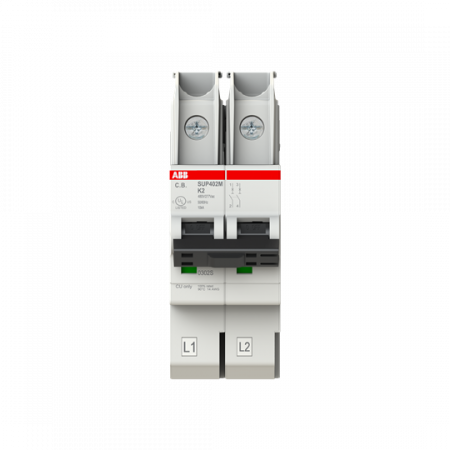 ABB SUP402M-K2 Sicherungsautomat K-Char., SMISSLINE steckbar Typ K, 2 A, 10 kA, 2P, UL489