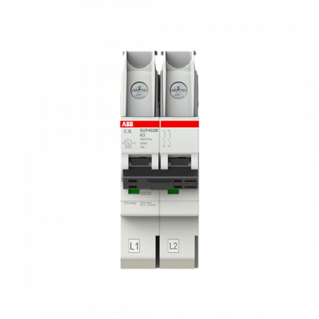 ABB SUP402M-K3 Sicherungsautomat K-Char., SMISSLINE steckbar Typ K, 3 A, 10 kA, 2P, UL489