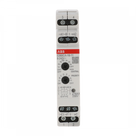 ABB E260CA-16-11 Elektronischer Stromstoßschalter 16 A, 1 Schließer + 1 Öffner, Zentral EIN/AUS einstellbar