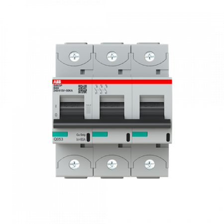 ABB S803P-B80 Hochleistungs-Sicherungsautomat 80A, B-Char., Icu=50kA 240/415V AC, 3P