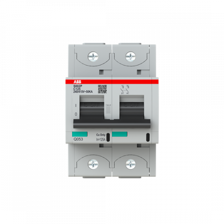 ABB S802P-C125 Hochleistungs-Sicherungsautomat 125A, C-Char., Icu=50 kA 240/415V AC, 2P
