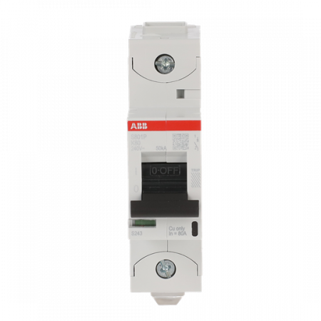 ABB S801P-K80 Hochleistungs-Sicherungsautomat 80A, K-Char., Icu=50 kA 240/415V AC, 1P