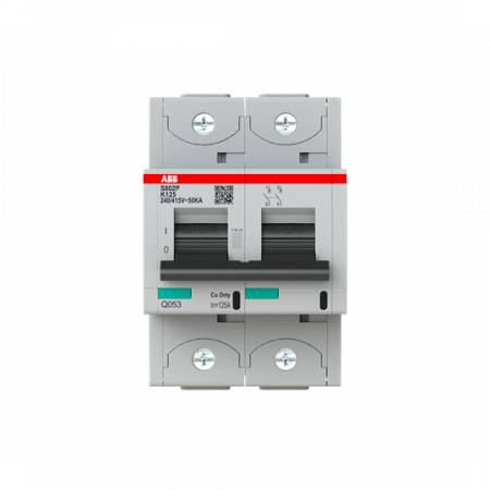 ABB S802P-K125 Hochleistungs-Sicherungsautomat 125A, K-Char., Icu=50 kA 240/415V AC, 2P