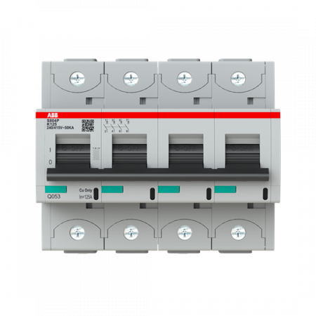 ABB S804P-K125 Hochleistungs-Sicherungsautomat 125A, K-Char., Icu=50kA 240/415V AC, 4P