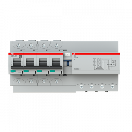 ABB DS804P-B125/0.03AP-R FI/LS-Kombination, 125 A, 4P, B, Icu=50kA, 240/415V AC, kurzzeitverzögert