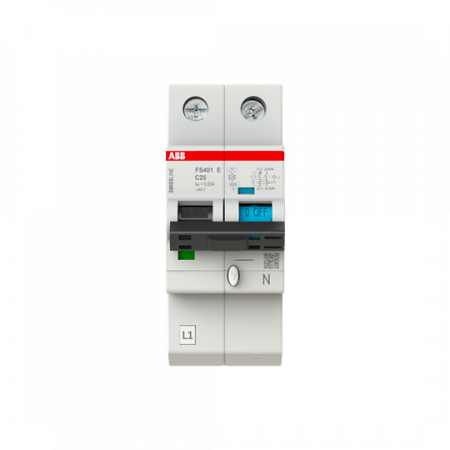ABB FS401E-C25/0.03 FI/LS-Schalter 1P+N, 6 kA, C-Charak., 25 A, 30 mA Typ A SMISSLINE TP