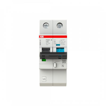 ABB FS401M-C25/0.1 FI/LS-Schalter 1P+N, 10 kA, C-Charak., 25 A, 100 mA Typ A SMISSLINE TP