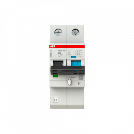 ABB FS401MK-B32/0.03 FI/LS-Schalter 1P+N, 10 kA, B-Charak., 32 A, 30 mA Typ F SMISSLINE TP