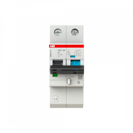 ABB FS401MK-C6/0.03 FI/LS-Schalter 1P+N, 10 kA , C-Charak., 6 A, 30 mA Typ F SMISSLINE TP