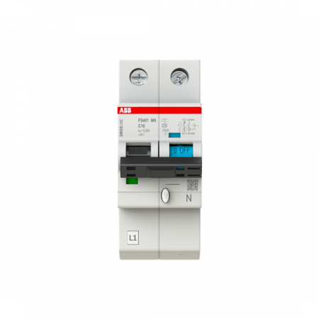 ABB FS401MK-C16/0.03 FI/LS-Schalter 1P+N, 10 kA , C-Charak., 16 A, 30 mA Typ F SMISSLINE TP