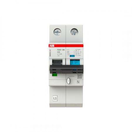 ABB FS401MK-C25/0.03 FI/LS-Schalter 1P+N, 10 kA , C-Charak., 25 A, 30 mA Typ F SMISSLINE TP