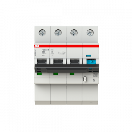 ABB FS403M-C25/0.1 FI/LS-Schalter 3P+N, 10 kA, C-Charak., 25 A, 100 mA Typ A SMISSLINE TP