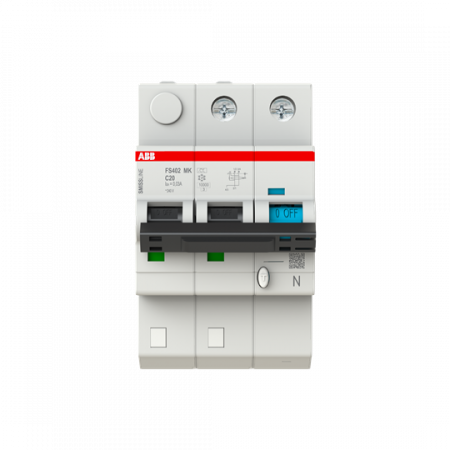 ABB FS402MK-C20/0.03 FI/LS-Schalter 2P+N, 10 A, C-Charak., 20 A, 30 mA Typ F SMISSLINE TP