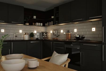 Paulmann 78417 LumiTiles Kabel Square Warmweiß 1,3m Schwarz Kunststoff