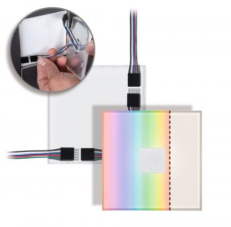 Paulmann 78422 LumiTiles Kabel Square Regenbogen/ Weiß 1,9m Schwarz Kunststoff