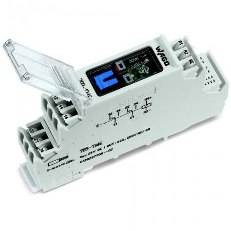 WAGO 789-1346 Relais-Baustein 24 V DC 2 Wechsler 8 A mit Handbedienung