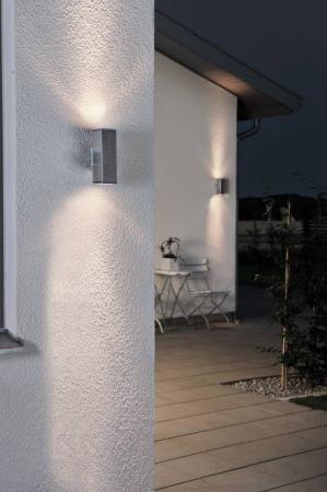 Konstsmide 7907-310 Monza Wandleuchte Aluminium, klares Glas, Reflektor