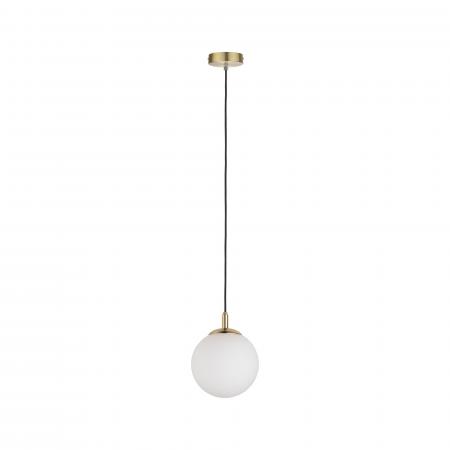 Trendige Neordic Menja Glas Pendelkugel Weiß/Messing gebürstet Paulmann 79733