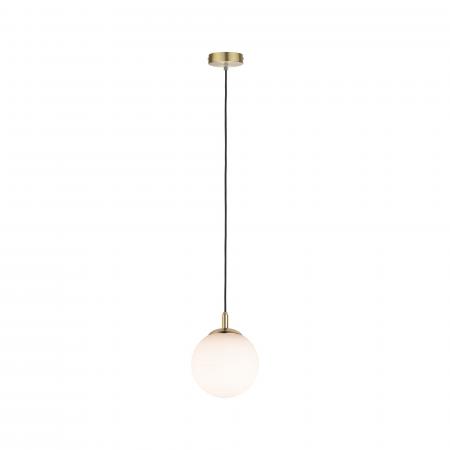Trendige Neordic Menja Glas Pendelkugel Weiß/Messing gebürstet Paulmann 79733