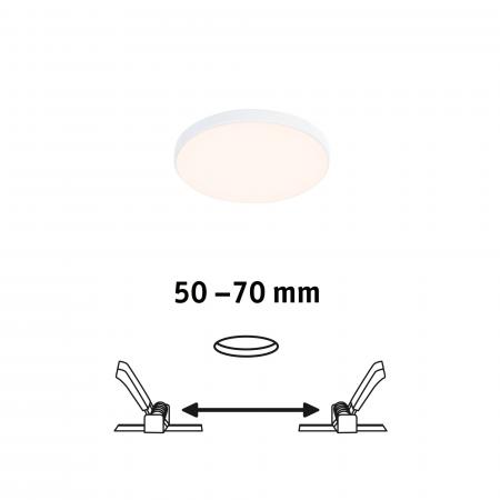 Paulmann 79938 VariFit LED Einbaupanel Veluna Edge schlicht Spritzwasser geschützt rund 90mm warmweiß Weiß