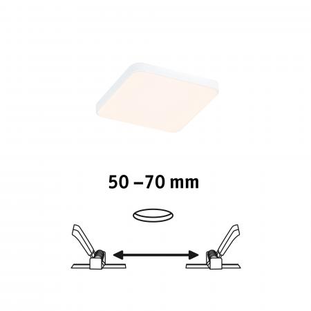 Paulmann 79941 VariFit LED Einbaupanel Veluna Edge schlicht Spritzwasser geschützt eckig 90x90mm warmweiß Weiß