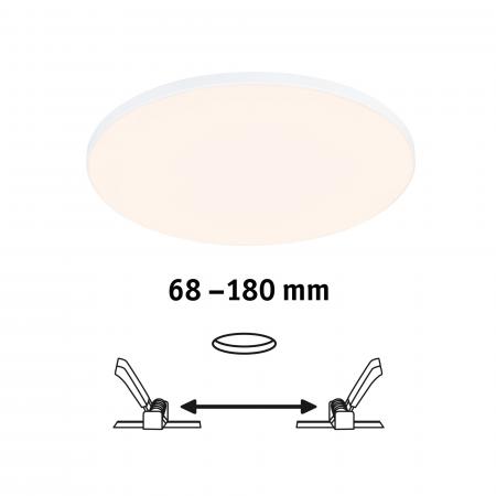 Paulmann 79946 VariFit LED Einbaupanel Veluna Edge schlicht Spritzwasser geschützt rund 200mm warmweiß Weiß dimmbar