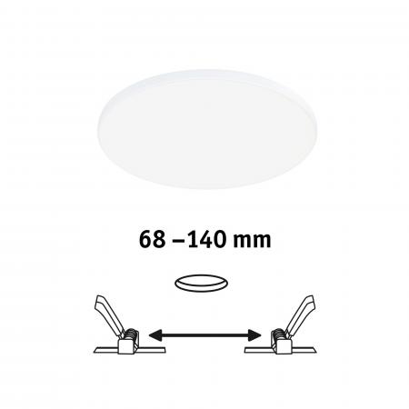 Paulmann 79951 VariFit LED Einbaupanel Veluna Edge schlicht Spritzwasser geschützt rund 160mm neutralweiß Weiß dimmbar