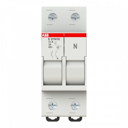 ABB E 91N/32 Sicherungs-Trennschalter, 1+N Pol, 32A für Sicherungseinsatz 10,3 x 38mm (AC-22