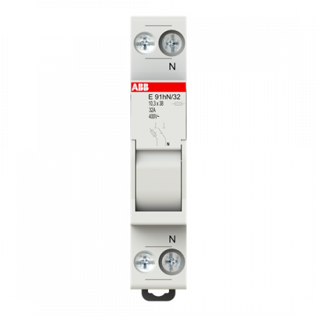 ABB E 91HN/32 Sicherungshalter, 1+N Pol, 32A für Sicherungseinsatz 10,3 x 38mm