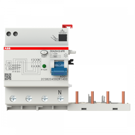 ABB DDA204 B-40/0.03 AP-R FI-Block für S204 4P, allstromsensitiv, 40A, 30mA