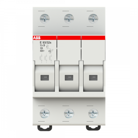 ABB E 93/32s Sicherungs-Trennschalter, 3Pol, 32A für Sicherungseinsatz 10,3 x 38mm AC-22B mit Sicherungsüberwachungsanzeige