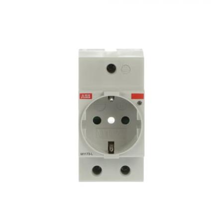 ABB M1173-L SCHUKO-Steckdose Italien lichtgrau, RAL 1173 mit integrierter Kontrollleuchte