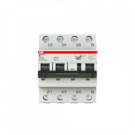 ABB DS203NC B8 A100 FI/LS-Schalter Icn = 6.000 A nach IEC/EN 61009-1, Icu = 10 kA IEC/EN 60947-2