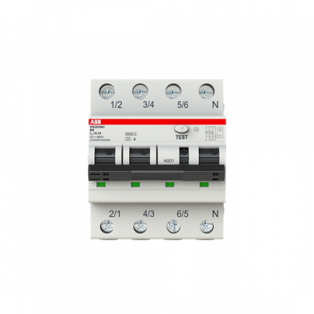 ABB DS203NC B6 A100 FI/LS-Schalter Icn = 6.000 A nach IEC/EN 61009-1, Icu = 10 kA IEC/EN 60947-2