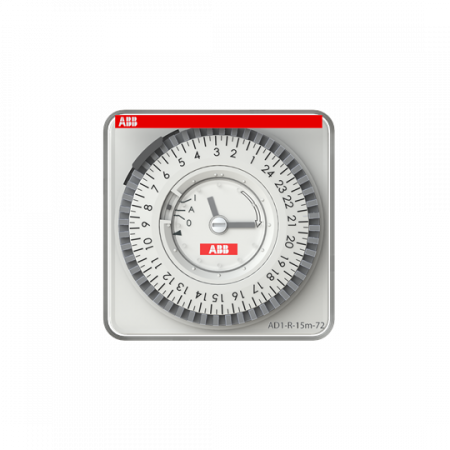 ABB AD1-R-15m-72 Analoge Zeitschaltuhr Tagesprogramm 15-min-Takt, 230 V AC, 72x72mm Fronteinbau