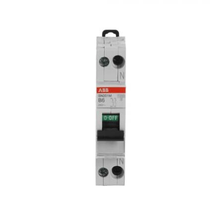 ABB SN201 M-B6 Sicherungsautomat B-Char., 10 kA, 6 A, 1P+N Neutralleiter rechts