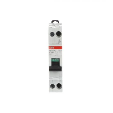 ABB SN201 M-C16 Sicherungsautomat C-Char., 10 kA, 16 A, 1P+N Neutralleiter rechts