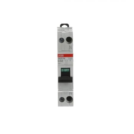 ABB SN201 M-C32 Sicherungsautomat C-Char., 10 kA, 32 A, 1P+N Neutralleiter rechts